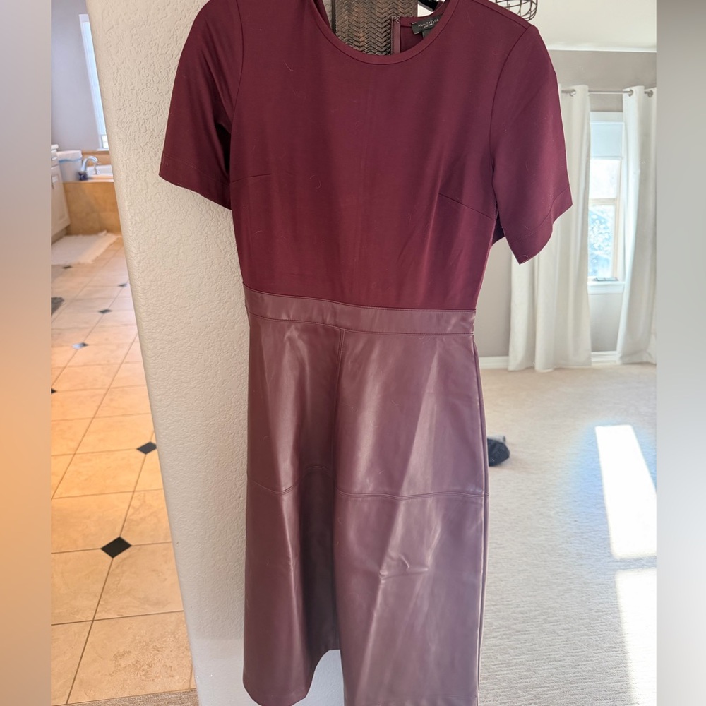 Ann Taylor Factory Burgundy Midi Dress